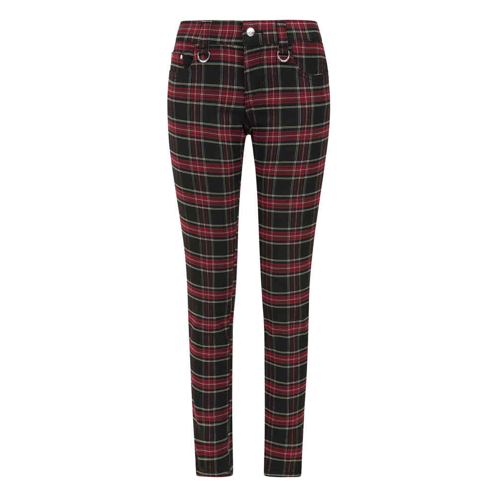 Banned - Forever Yours Skinny fit broek - Bordeaux rood
